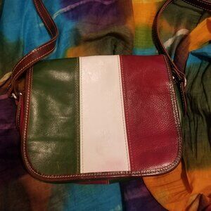 Italian Flag Leather Purse